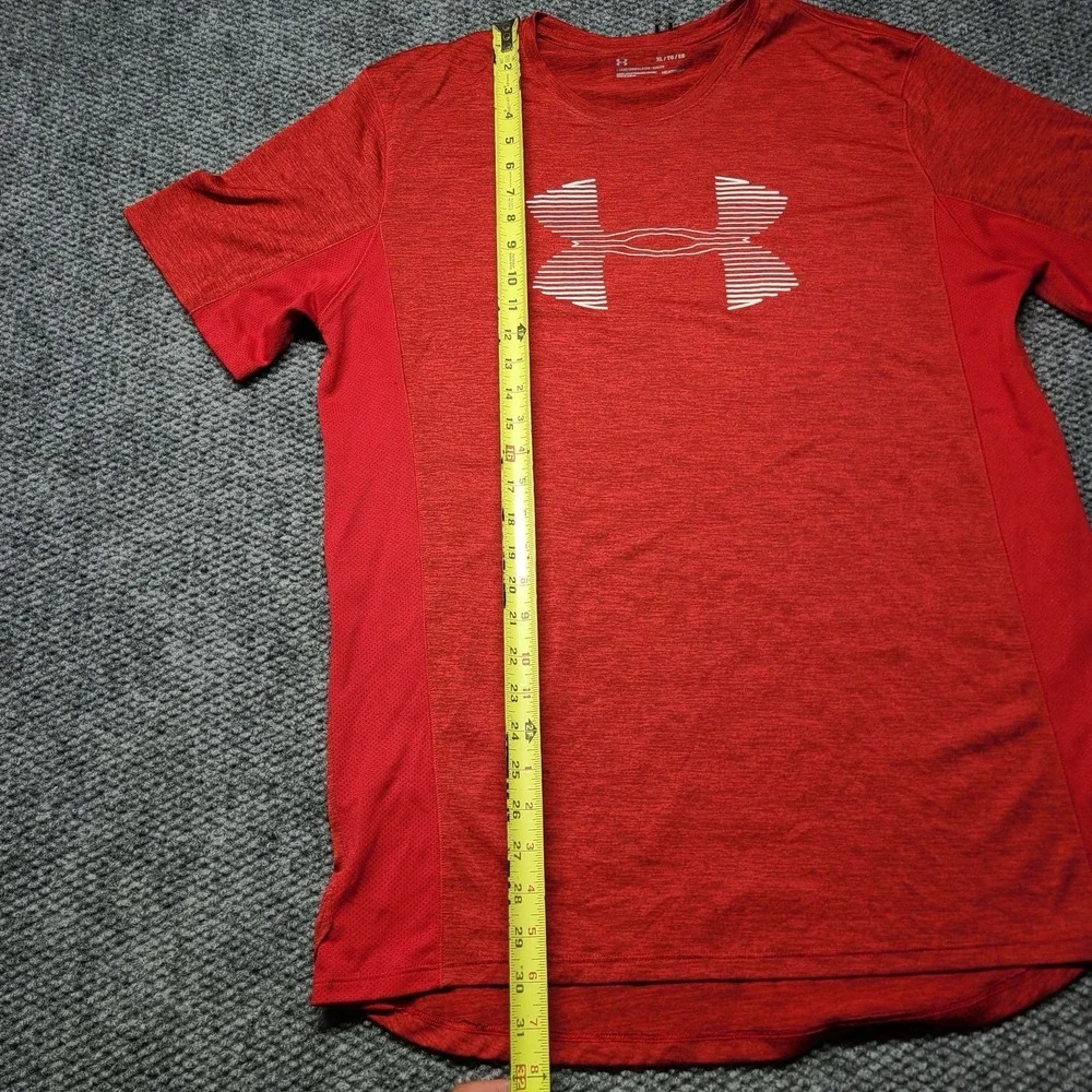 Mens Under Armour Shirt XL Heat Gear Lightweight Heathered Red Sportswear